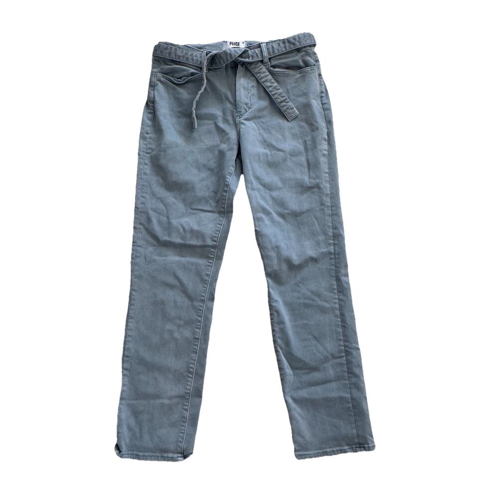 PAIGE Gray Blue Paperbag Waist Tie Belt Jeans Pants Size 27 x 28 Womens